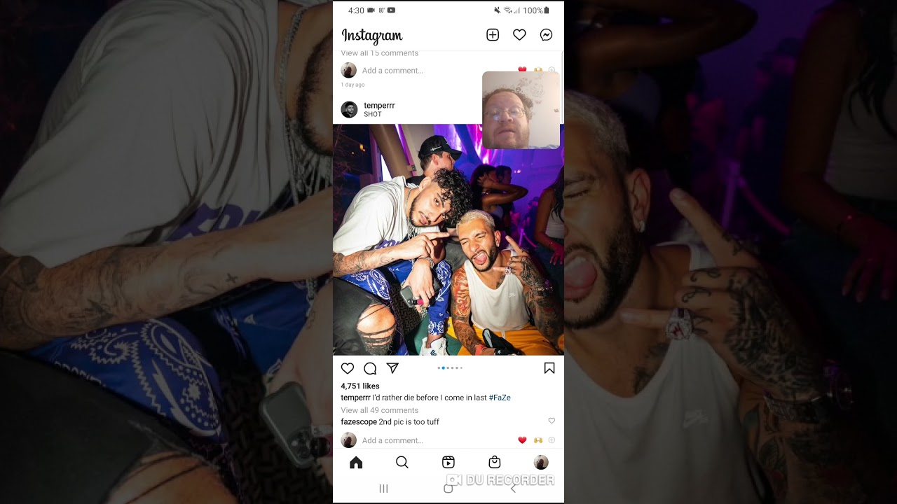 Famous People's Instagram Post #4 (8.18.21) Faze Temperrr - Danny the Man Parker