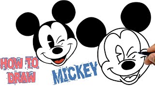 How To Draw Mickey Mouse | Tutorial Easy | تعلم رسم ميكى ماوس خطوة بخطوة