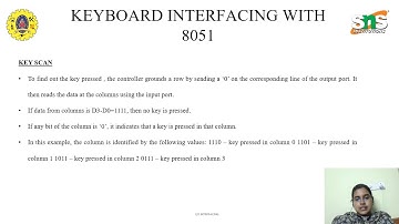 LECTURE VIDEO - 8051 Microcontroller  & keyboard Interfacing| J.SWATHI, AP/MCT