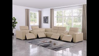 Global United 1208 Leather 8-Piece Sectional -4 Power Seats & Power Headrest - Assembly Video
