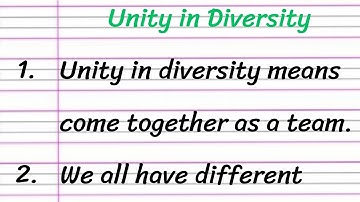 Unity in Diversity 10 Lines Essay Writing in English || Short Essay on Unity in Diversity