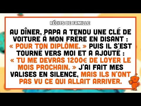 Mon frère a reçu une voiture pour son diplôme, moi une facture de loyer. Je suis parti,...