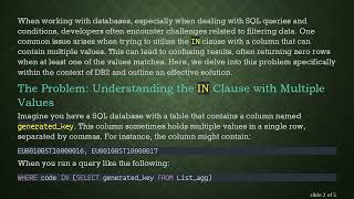 Solving the IN Clause Issue in DB2: Handling Multiple Values in Queries