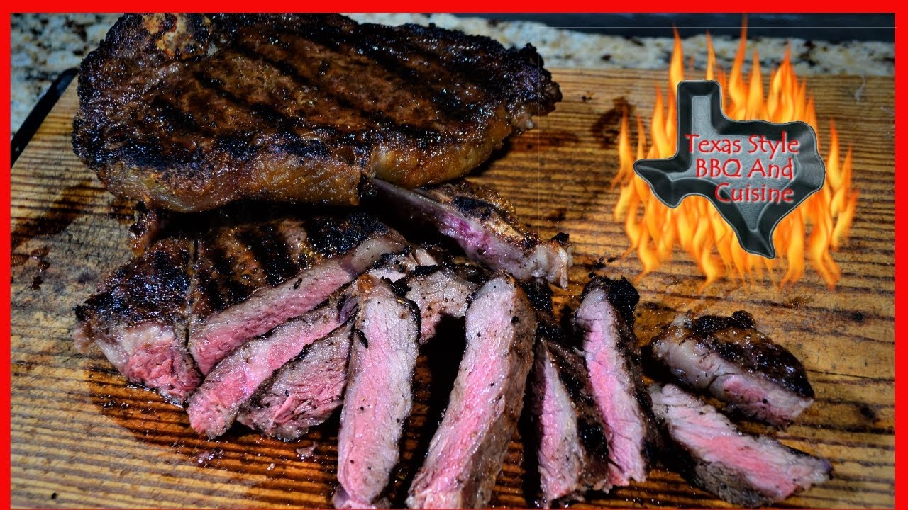 Reverse Seared Prime Strip Steaks On The Lion Gas Grill Texas Style