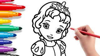 Coloring Baby Snow White – Disney Princess Fun for Kids! 👑🎨