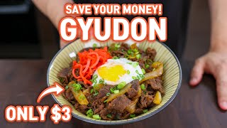 3 Dollar Authentic GYUDON Japanese Beef Rice Bowl (Yoshinoya Style) l Save Your Money