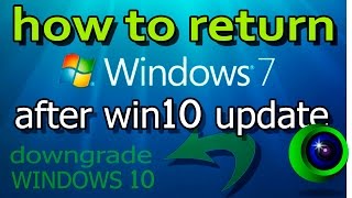 How to return Win7 Как вернуть windows 7 8 после обновления до windows 10