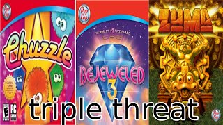 some chill games while I have covid :) | PopCap Triple Threat (in multiple one minute sections) screenshot 5