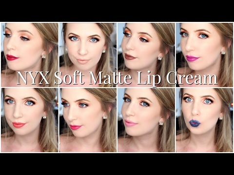 FULL COLLECTION 36 NYX Soft Matte Lip Cream Swatches on Pale Skin