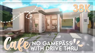 No Gamepass Modern Cafe with Drive Thru | Bloxburg Speedbuild