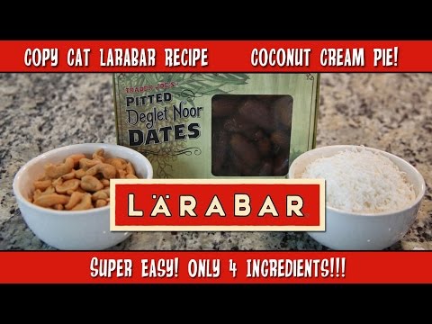 CopyCat Homemade Coconut Cream Pie Lara Bar Recipe-How to make Vegan Date Bars Video!