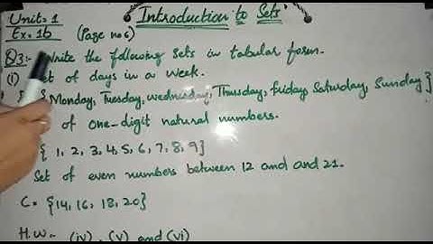 Unit 1: Introduction to Sets Ex.1b (Question 3); Mathematics Grade 6.