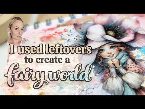 I turned my DESK TRASH into a Fairy Masterpiece! (Wait for it...) 🚮 Art Journal Page 🩵 