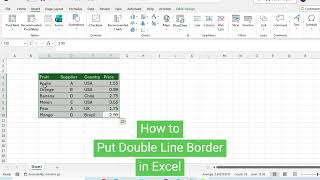 How to Put Double Line Border in Excel #exceltips #exceltutorial