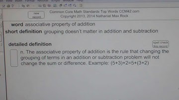 associative property of addition Common Core Math Standards Top Words CCM42.com
