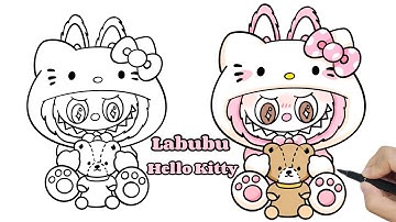 How to Draw Labubu & Hello Kitty Step by Step