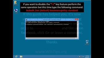 How to Enable the "F8" key in Windows 8.