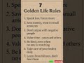 7 Golden Life Rules  #motivation  #quotes #shortsviral