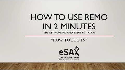 How to log into Remo, the virtual conference and event platform