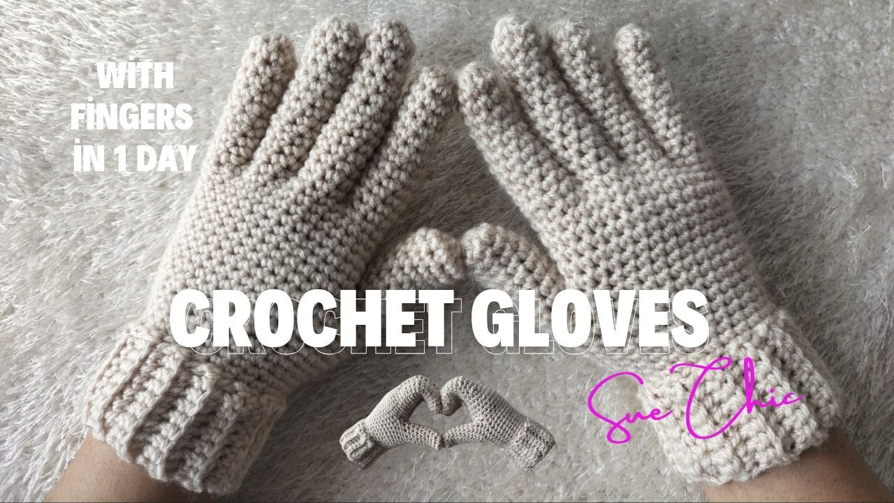 Crochet Gloves with Fingers | طريقة عمل جوانتي 
