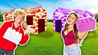 WHO CAN MAKE THE BEST GIANT LEGO HOUSE CHALLENGE! |Lev Cameron