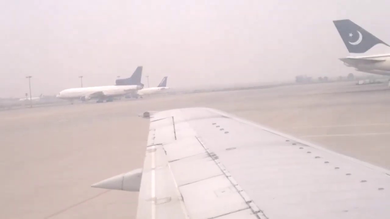 Cloudy weather landing at Lahore airport YouTube