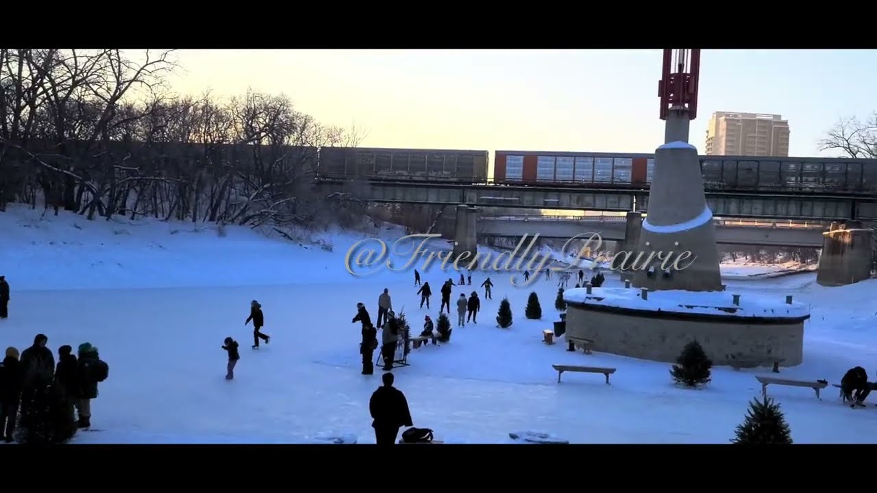 4K NESTAWEYA RIVER - ONE OF THE LONGEST FROZEN SKATING TRAIL 
