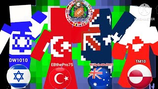 🇮🇱🇦🇺I Put 4 different Countries in Football in Minecraft (World Bedrock Football Classic S1)🇬🇱🇹🇷