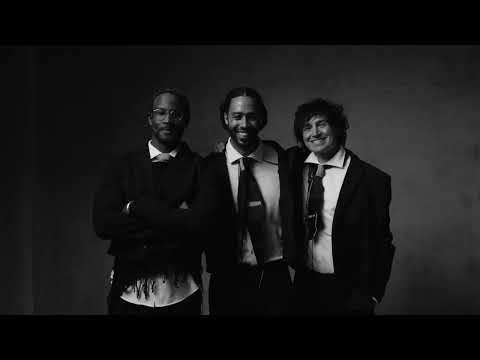 Duval Timothy, Akinola Davies Jr. and CJ Mirra on set for their Crack Magazine cover shoot.