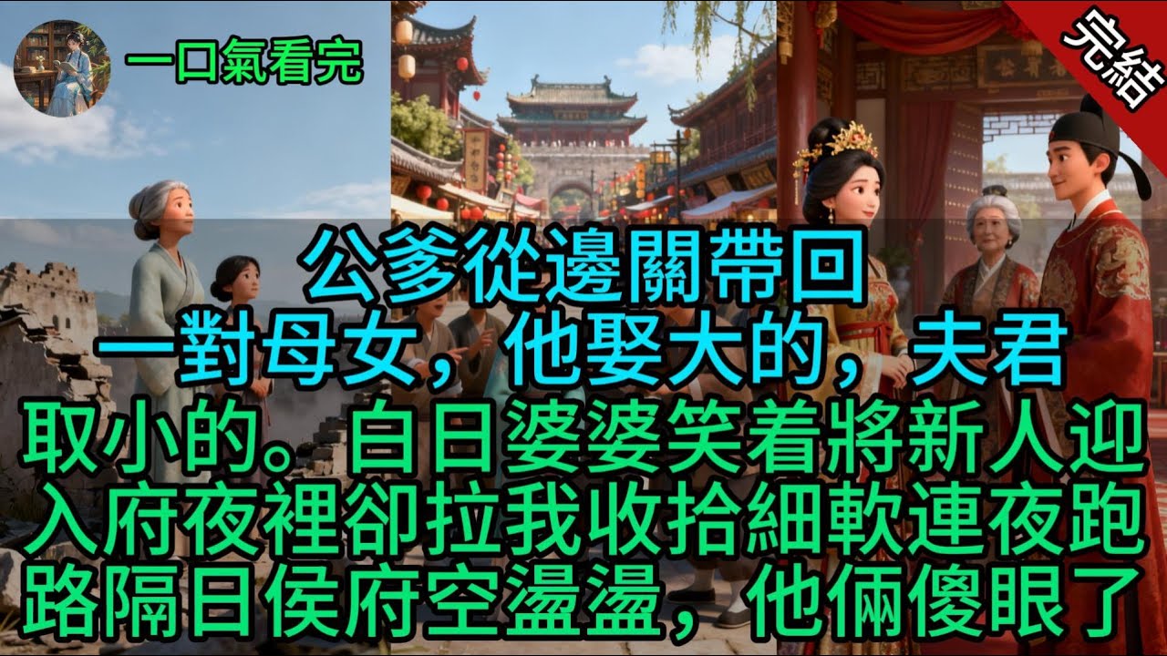 公爹從邊關帶回一對母女，他娶大的，夫君娶小的。白日婆婆笑着將新人迎入府，夜裡卻拉我收拾細軟連夜跑路，隔日侯府空盪盪，他倆傻眼了