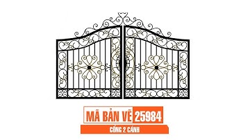 Mã bản vẽ 25984. Mẫu cổng 2 cánh file sketchup | Thuviencnc.vn