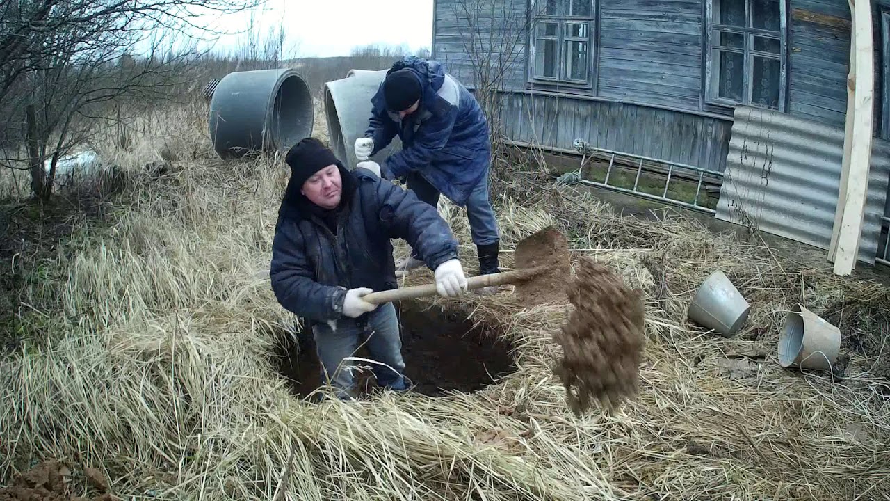 как быстро закопать выгребную яму из 3-х колец