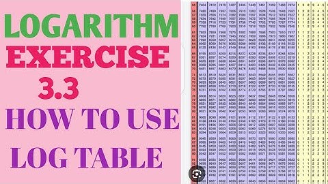 Exercise 3.3 | use log table | log problem  | 9th