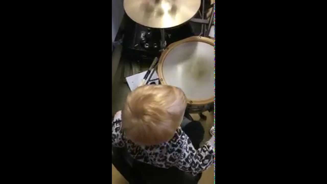 My son learning drums  15.months   funny