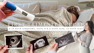 MY FIRST TRIMESTER (4 -13 weeks) | line progression, early scans, bleeding & spotting, 12 week scan