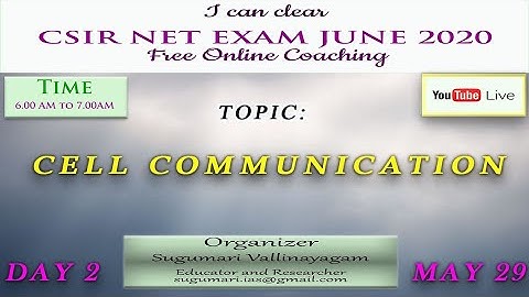 Day 2 | CELL COMMUNICATION | I Can Clear CSIR NET EXAM | LIFE SCIENCE | JUNE 2020