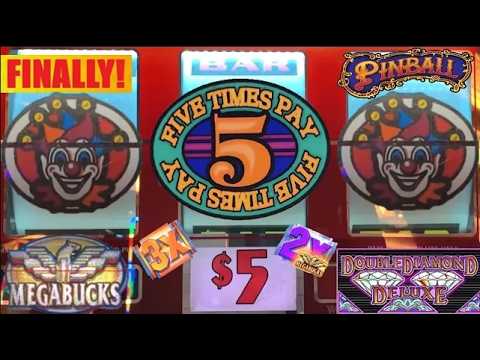 Nice! Triple Double Jackpot + MEGABUCKS + 5 Reel 5 Times Pay + Double Diamond Deluxe + Pinball slots