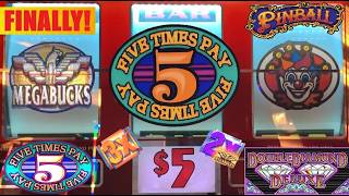 Nice! Triple Double Jackpot + MEGABUCKS + 5 Reel 5 Times Pay + Double Diamond Deluxe + Pinball slots
