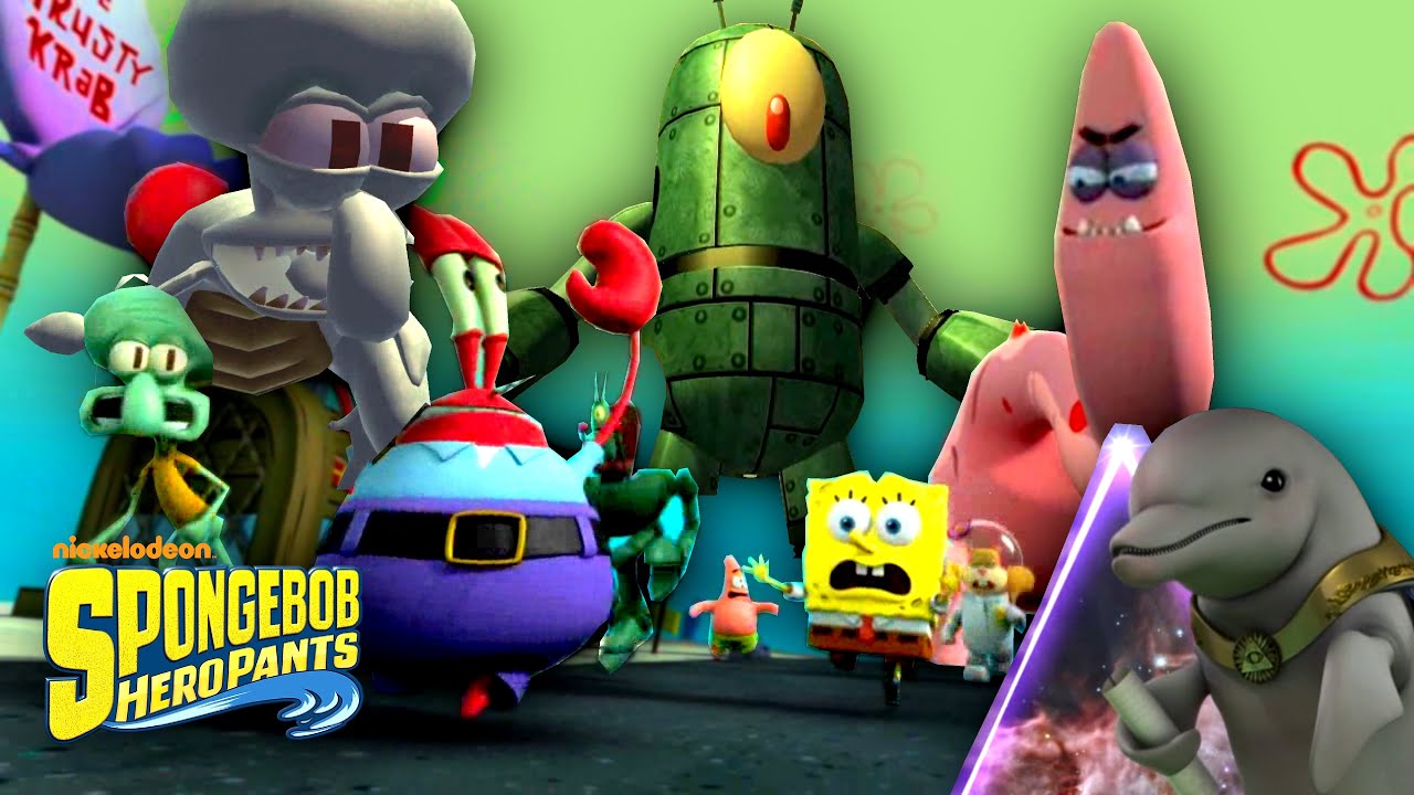 SpongeBob HeroPants [4K] | Все битвы с боссами, кат-сцены и финал [Многопользовательская игра для...