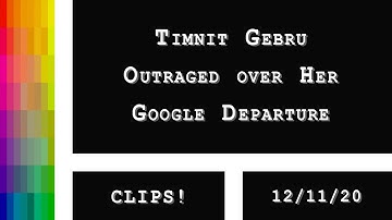 [Clip] Timnit Gebru Outraged over Her Google Departure