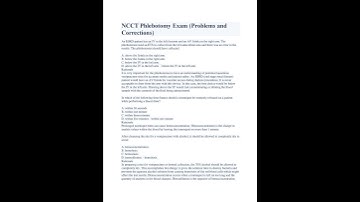 NCCT Phlebotomy Exam (Problems and Corrections) 2023