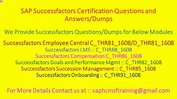 SAP Successfactors Certification Questions and Answers