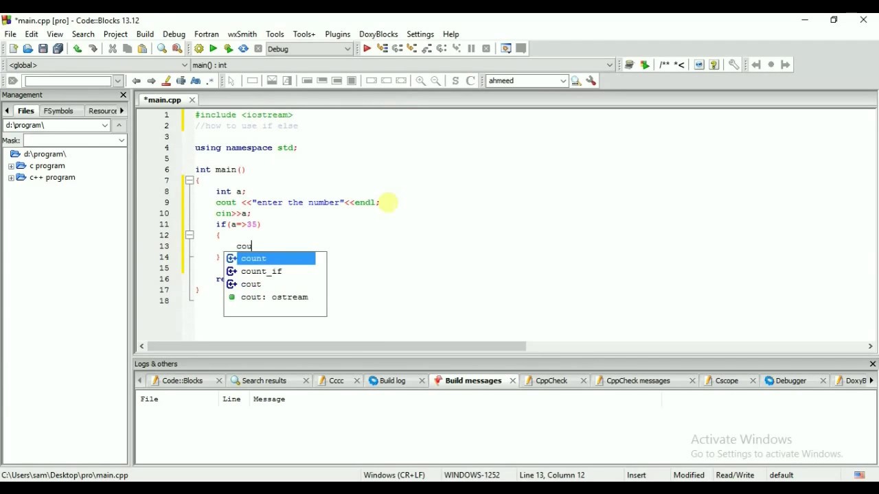 if else in c ++ on youtube - YouTube