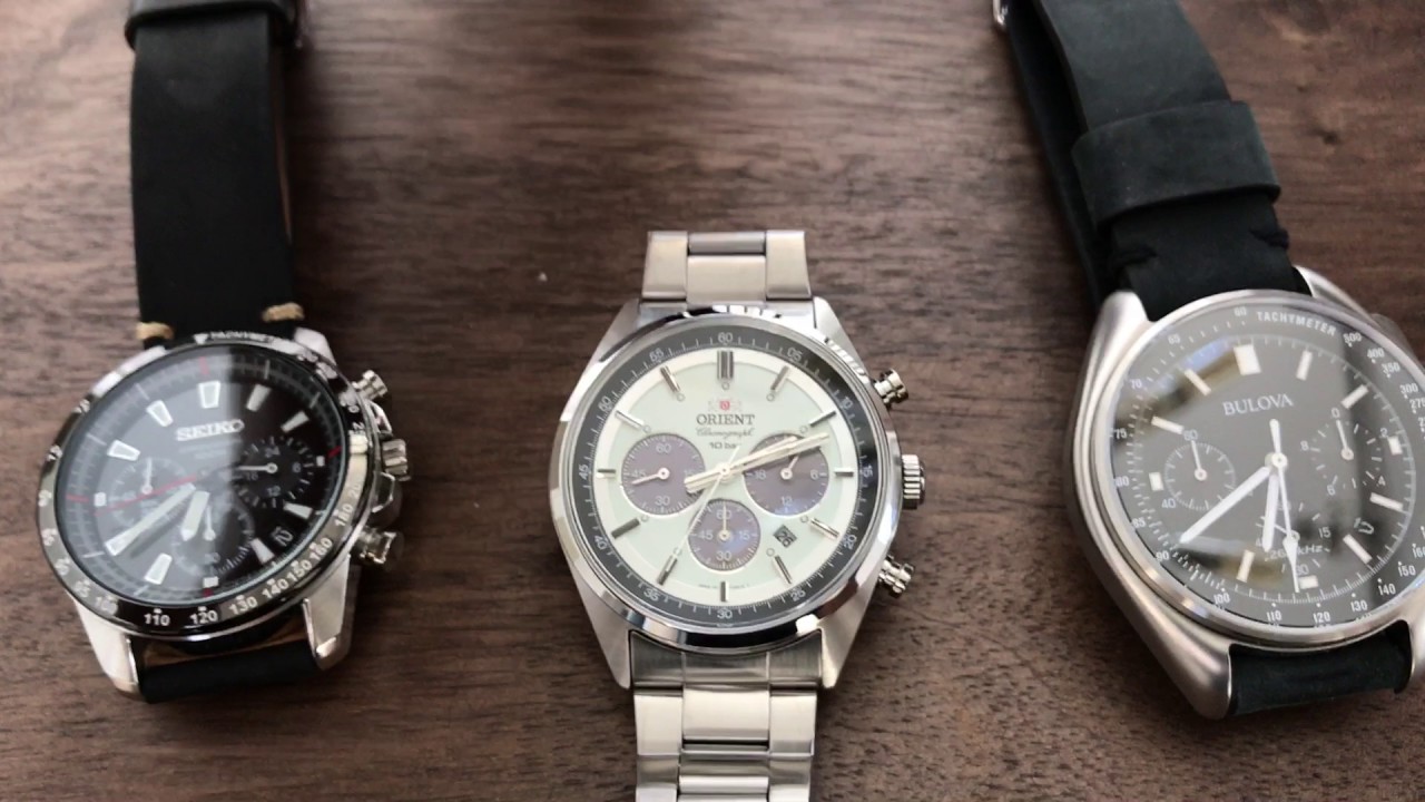 Chronograph comparison Orient Panda vs Seiko SSB031 vs Bulova Moonwatch -  YouTube