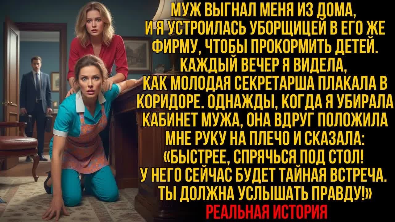 Я СТАЛА УБОРЩИЦЕЙ У МУЖА - но секретарша шепнула «Спрячься под стол! Ты должна это услышать»…