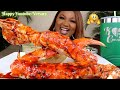 GIANT SPICY KING CRAB LEGS + SEAFOOD BOIL MUKBANG 먹방쇼 シーフード