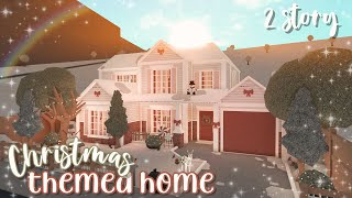 2 story christmas themed house ♡ | bloxburg speedbuild | luminto