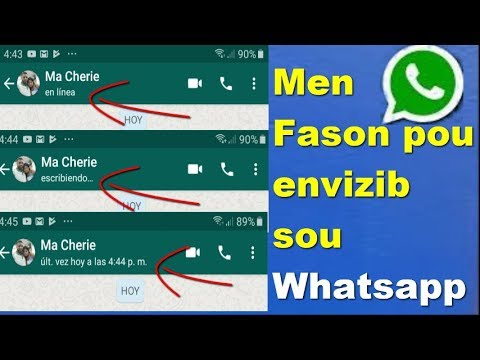 Fason pou envizib sou whatsapp / Maske en ligne, écrit... ma dernière connexion