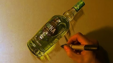 Drawing timelapse: a bottle of Oddka vodka - hyperrealistic art looks like real (reverse)