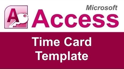 WSI - Microsoft Access Time Card Database Template